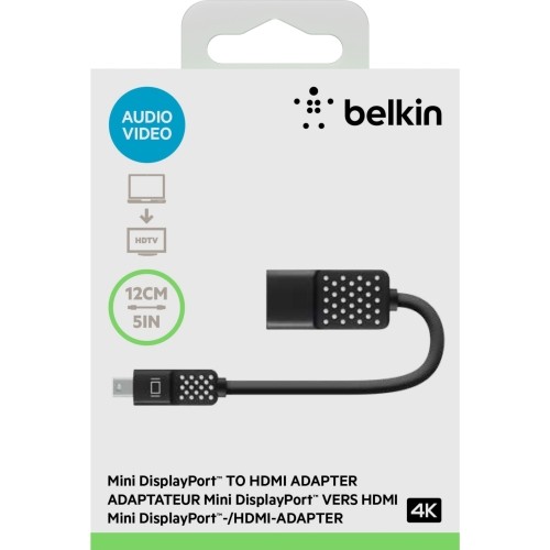 Belkin F2CD079BT Cables Belkin Mini Displayport To Hdmi Adapter, 4k - Hdmi/mini Displayport A/v Cable For Audio/video Device 745883696994