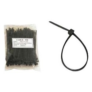 Kendall Howard, Inc ZIP-04IN-100PKBK Cable Management Unirise 4in Nylon Cable Tie 18lbs Black 100pk - Tie - Black - 100 - 18 Lb Loop Tensile - 4" Length - Zip04in100pkbk 893339060247