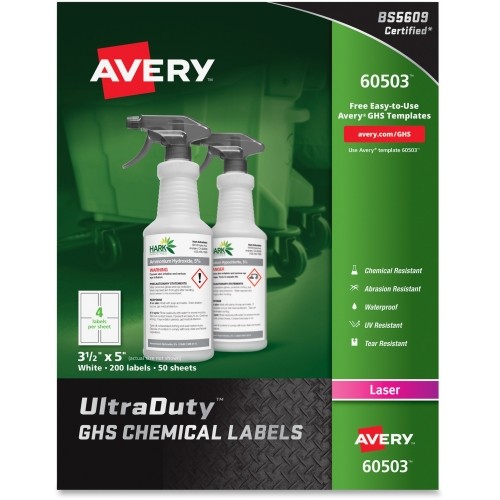 Avery Dennison 60503 Labels Ultraduty Ghs Chemical Labels  - Laser AVE60503 067933605030