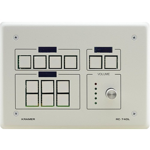 Kramer Electronics RC-74DL(W) A/V Control Panels Kramer 12-button Ethernet And Knet Control Keypad With Knob And Displays (us) (rc-74dl(w)) Rc74dlw 
