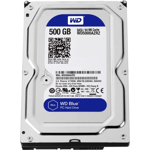 Western Digital WD5000AZRZ Hard Drives Wd Blue 500 Gb 3.5-inch Sata 6 Gb/s 5400 Rpm 64 Mb Cache Pc Hard Drive - Desktop Pc, Notebook Device 718037840178