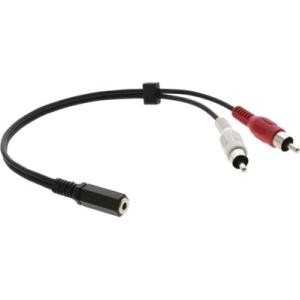 Kramer Electronics 95-0112001 Cables Kramer 3.5mm (f) To 2 Rca (m) Breakout Cable - 1 Ft Mini-phone/rca Audio Cable For Sound Card, Mp3 P 950112001 