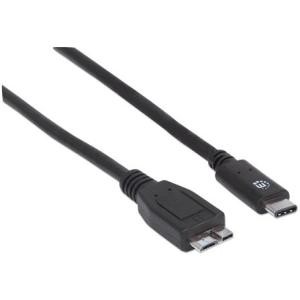 Manhattan 353397 Cables Manhattan Superspeed+ Usb 3.1 Gen2 Type-c Male To Micro-b Superspeed Male Device Cable, 10 Gbps, 3 F 641676237644