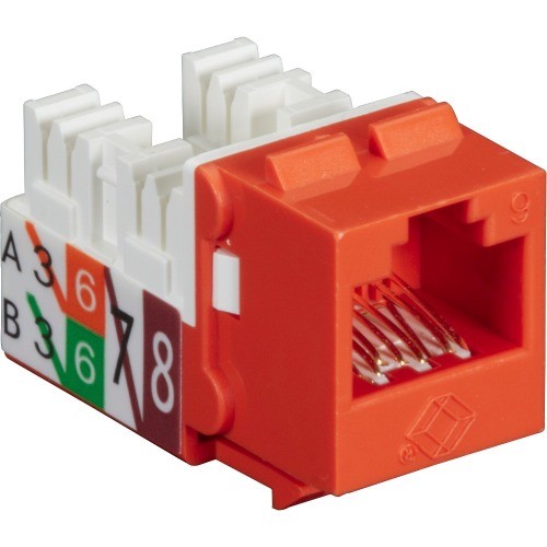 Black Box FMT636-R3 Cable Ends/Connectors Black Box Orange Unshielded Cat6 Keystone Jack, 110 Punchdown, Taa - 1 Pack - 1 X Rj-45 Keystone Fem Fmt636r3 655093272461