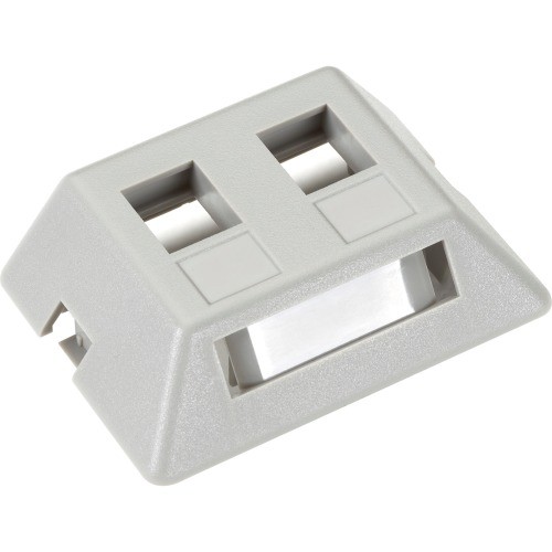 Black Box WPT461-MF Faceplates & Mounting Boxes Black Box Gigastation2 Modular Furniture Wallplate - 2-port, Gray - 2 X Total Number Of Socket(s) -  Wpt461mf 700604249576