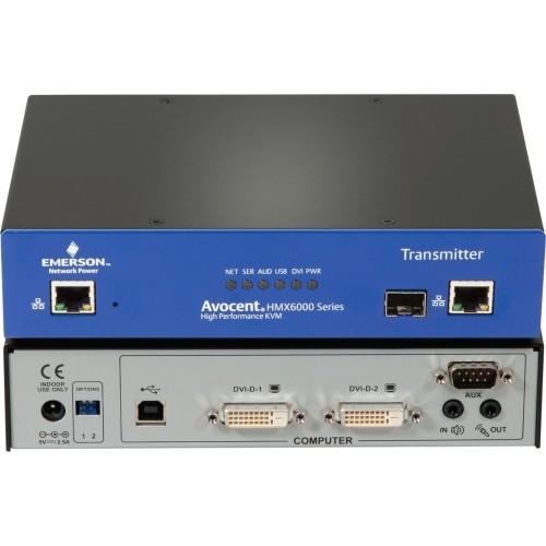 Vertiv_liebert HMX6200T-001 KVM Consoles/Extenders Vertiv Avocent Hmx6200t- Ip Kvm Transmitter Usb 2.0 Tx Dual Dvi-d Audio Sfp - High Performance Kvm   Hmx6200t001 636430077215
