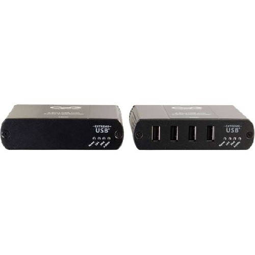 C2g 34020 Cable Extenders C2g 4-port Usb 2.0 Over Cat5 Extender - 2 X Network (rj-45) - 5 X Usb - 328 Ft Extended Range - Blac 757120340201