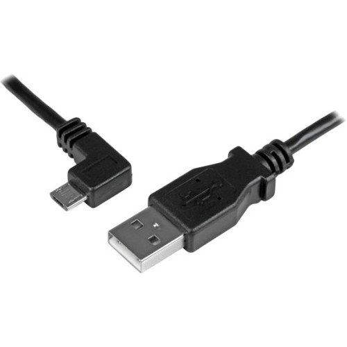 Startech USBAUB2MLA Cables Micro-usb Charge-and-sync Cable M/m - Left-angle Micro-usb - 24 Awg - 2m (6 Ft.) 065030863162