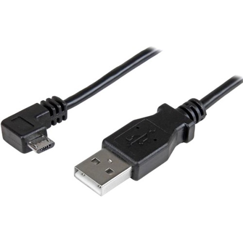 Startech USBAUB2MRA Cables Micro-usb Charge-and-sync Cable M/m - Right-angle Micro-usb - 24 Awg - 2m (6ft.) 065030863155
