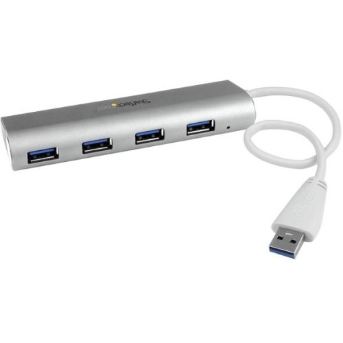 Startech ST43004UA USB/Firewire Adapters 4 Port Portable Usb 3.0 Hub With Built-in Cable - Aluminum And Compact Usb Hub 065030861687
