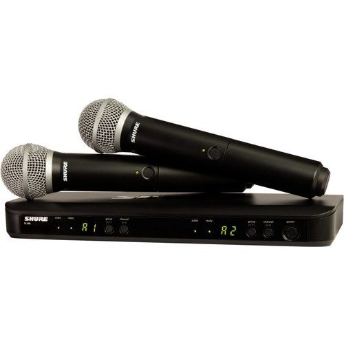 Shure Inc. BLX288/PG58-H10 Wireless Microphone Systems Shure Blx288/pg58 Wireless Dual Vocal System With Two Pg58 Handheld Transmitters - 542 Mhz To 572 Mh Blx288pg58h10 042406470216