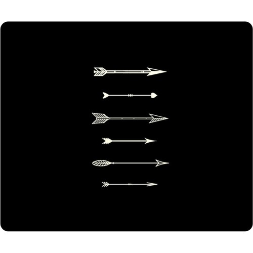 Centon Electronics OP-MPV1BM-HIP-19 Wrist/Mouse Pads Otm Hipster Prints Black Mouse Pad, Shooting White Arrows - Shooting White Arrows - Black - Rubber - Opmpv1bmhip19 731969577585