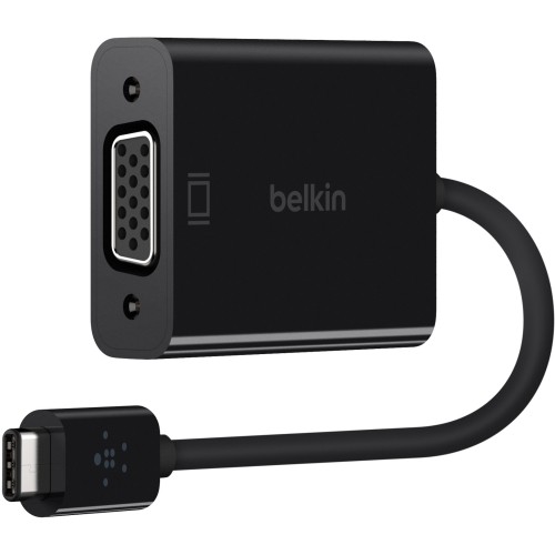 Belkin F2CU037BTBLK Connector Adapters Belkin Usb-c To Vga Adapter - Black - 1080p - Video Converter For Your Macbook Pro - Usb C To Vga Di 818243026493