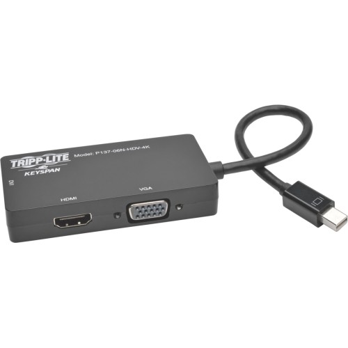 Eaton P137-06N-HDV-4K Cables Mini Displayport 1.2 To Vga/dvi/hdmi All-in-one Converter Adapter, 4k X 2k Hdmi P13706nhdv4k 637315412152