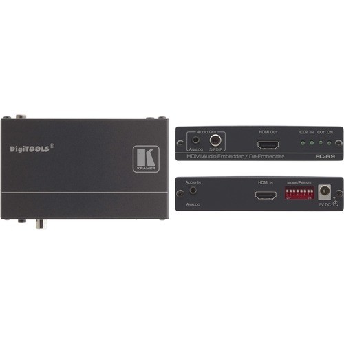 Kramer Electronics FC-69 Video Capturing Cards Kramer 4k60 4:2:0 Hdmi Audio Embedder/de-embedder - Functions: Audio Embedding, Audio De-embedding - Fc69 079643540778