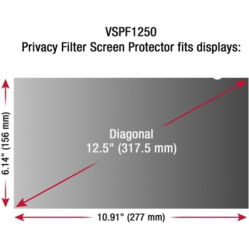 Viewsonic VSPF1250 Protective Screens & Privacy Filters Privacy Screen Filter 766907838114