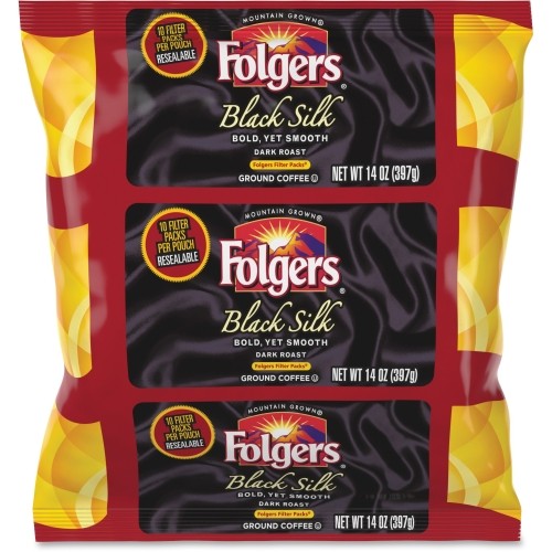 Folgers 2550000016 Coffee & Tea Black Silk Ground Coffee Filter Packs FOL00016 818288459706