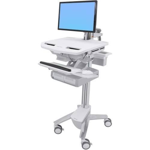 Ergotron SV43-12A0-0 Stands & Cabinets Ergotron Styleview Cart With Lcd Arm, 2 Drawers (2x1) - Up To 24" Screen Support - 37.04 Lb Load Cap Sv4312a00 698833055252