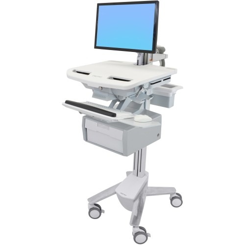 Ergotron SV43-12B0-0 Stands & Cabinets Ergotron Styleview Cart With Lcd Arm, 1 Tall Drawer (1x1) - Up To 24" Screen Support - 37.04 Lb Load Sv4312b00 698833055269