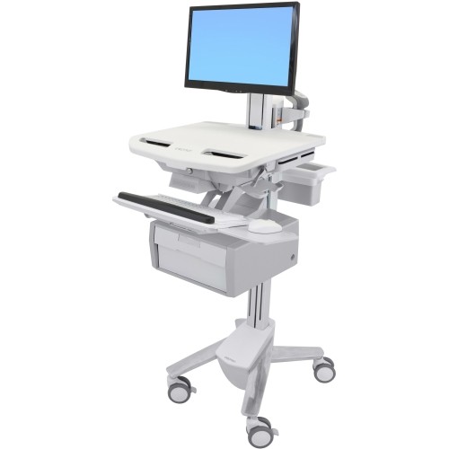 Ergotron SV43-13B0-0 Stands & Cabinets Ergotron Styleview Cart With Lcd Pivot, 1 Tall Drawer (1x1) - Up To 24" Screen Support - 37.04 Lb Lo Sv4313b00 698833055306