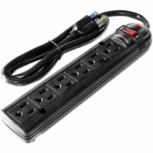 Weltron WSP-600PLF-3BK Surge Protectors Weltron 6-outlet Surge Protector - Data Center, Server Room, Call Center, Factory, Assembly Line, Ma Wsp600plf3bk 840349108858