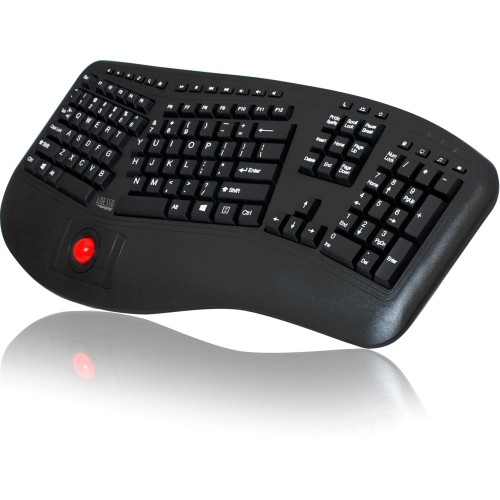 Adesso WKB-3500UB Keyboards & Keypads Adesso 2.4 Ghz Wireless Ergonomic Trackball Keyboard - Wireless Connectivity - Rf - 30 Ft - 2.40 Ghz Wkb3500ub 783750005517