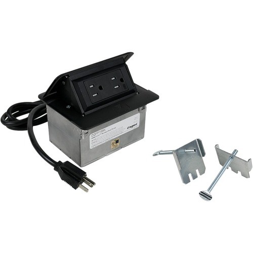 Middle Atlantic DQFP15BK Power/Data Outlets Wiremold Cord Ended Dequorum Single-flip Up Unit - 15 A Rectangular Tabletop - Taa Compliant (dqfp15 786776184549