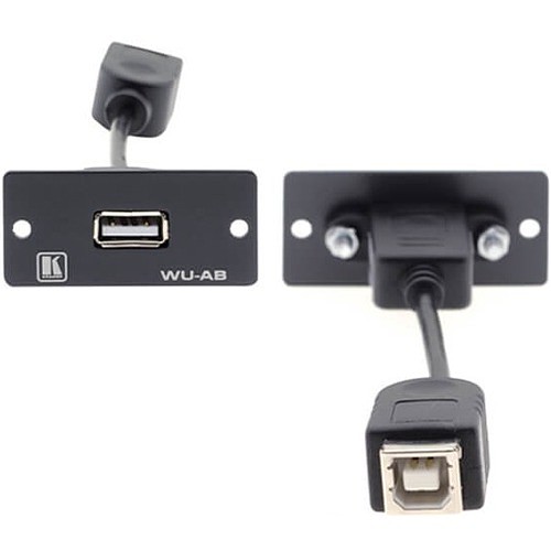 Kramer Electronics WU-AB(B) Faceplates & Mounting Boxes Kramer Wall Plate Insert - Usb (a/b) - Black (wu-ab(b)) Wuabb 