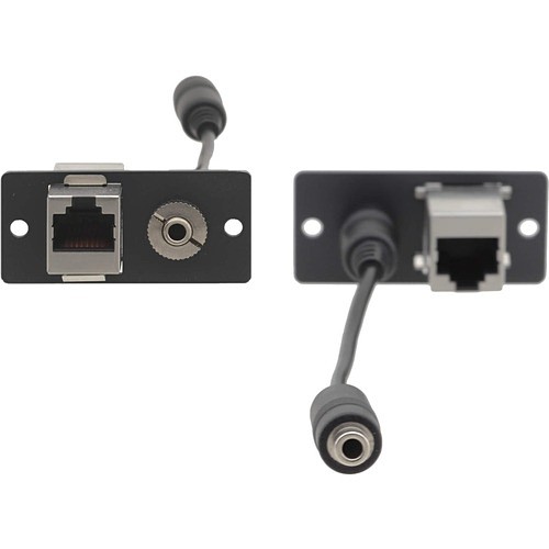 Kramer Electronics WA-45(B) Faceplates & Mounting Boxes Kramer Wall Plate Insert - 3.5mm Stereo Audio And Rj-45 - Black - 1 X Mini-phone Port(s) - 1 X Rj-45 P Wa45b 