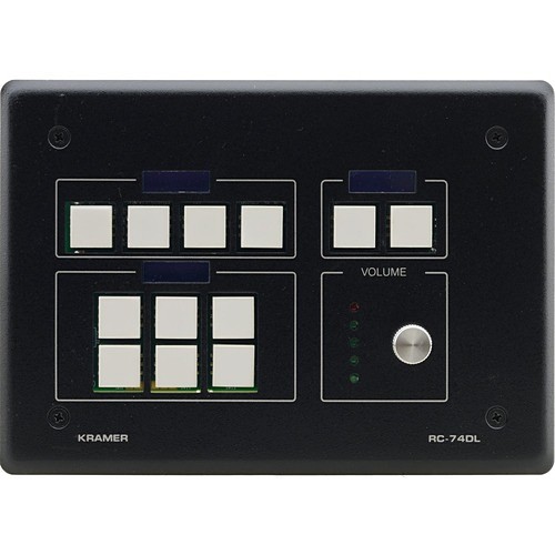 Kramer Electronics RC-74DL(B) A/V Control Panels Kramer 12-button Ethernet And Knet Control Keypad With Knob And Displays (us) (rc-74dl(b)) Rc74dlb 