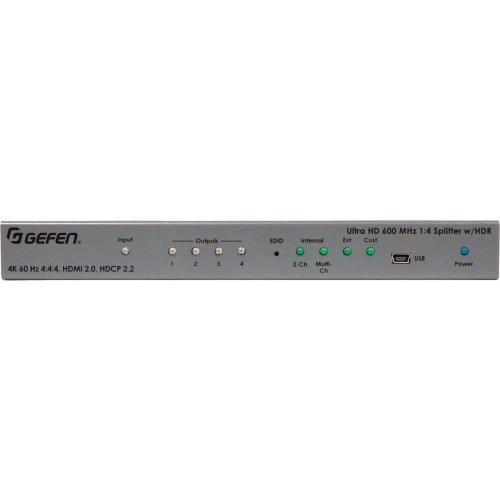 Gefen EXT-UHD600-14 Signal Splitters/Amplifiers Ultra Hd 600 Mhz 1:4 Splitter For Hdmi W/ Hdr Extuhd60014 888814213294