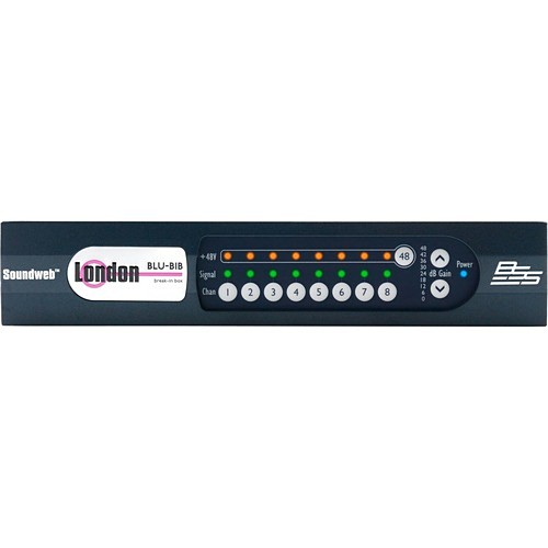 Harman Pro BLU-BIB Miscellaneous Devices Blu-bib 8-channel Analog Break-in Box W/ Blu Link And Switchable Phantom Blubib 750408370778