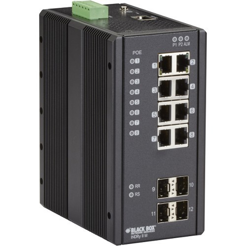 Black Box LIE1014A Switches & Bridges Black Box Hardened Managed Ethernet Switch - 8 Ports - Manageable - Gigabit Ethernet - 1000base-x, 1 132177179798
