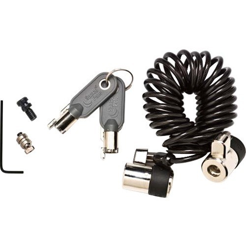 Spacepole SPCS101 Cable Locks Spacepole Dual Lock Curly Cable - Carbon Steel - 5.58 Ft - For Payment Terminal, Tablet (spcs101) 