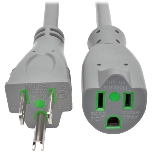 Eaton P024-015-GY-HG Power Cords Eaton Tripp Lite Series Hospital-grade Extension Cord, Nema 5-15p To Nema 5-15r - Green Dot, 15a, 12 P024015gyhg 037332200143
