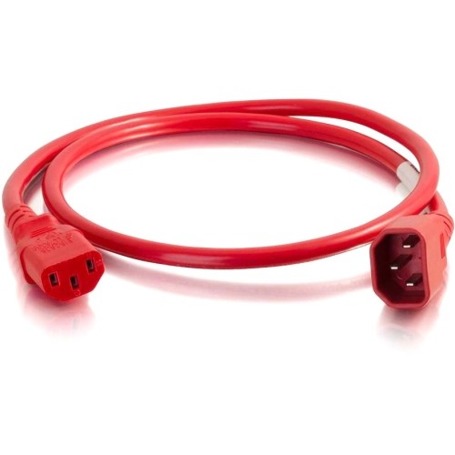 C2g 17559 Power Cords C2g 8ft 14awg Power Cord (iec320c14 To Iec320c13) -red - 250 V Ac / 15 A - Red - 8 Ft Cord Length -  757120175599