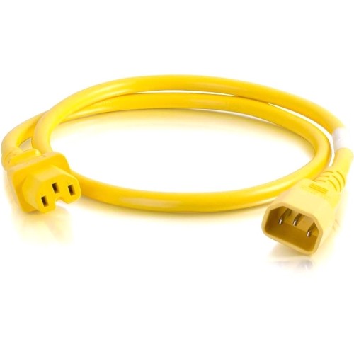 C2g 17568 Power Cords 10ft 14awg Power Cord (iec320c14 To Iec320c13) - Yellow 757120175681