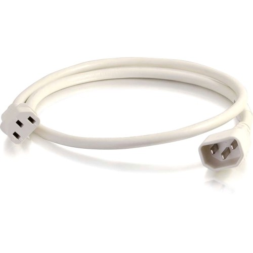 C2g 17539 Power Cords C2g 3ft 14awg Power Cord (iec320c14 To Iec320c13) - White - For Pdu, Switch, Server - 250 V Ac / 15  818275493386