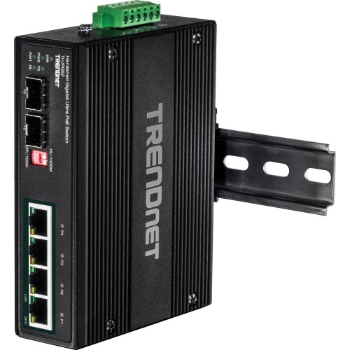 Trendnet TI-UPG62 Switches & Bridges 6-port Hardened Industrial Gigabit Ultra Poe Din-rail Switch Tiupg62 710931160611