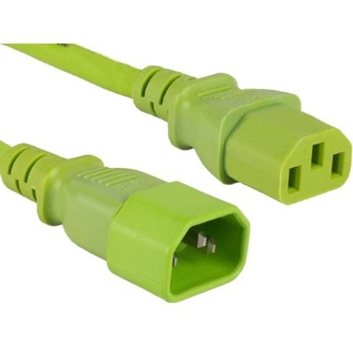 Enet Components C13C14-GN-6F-ENC Power Cords Enet C13 To C14 6ft Green Power Extension Cord / Cable 250v 18 Awg 10a Nema Iec-320 C13 To Iec-320 C C13c14gn6fenc 762047516097