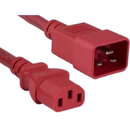 Enet Components C13C20-RD-4F-ENC Power Cords Enet C13 To C14 4ft Red Power Cord / Cable 250v 14 Awg 15a Nema Iec-320 C13 To Iec-320 C20 4' - Life C13c20rd4fenc 762047516431