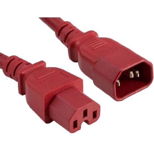 Enet Components C14C15-RD-6F-ENC Power Cords Enet C14 To C15 6ft Red Power Extension Cord 14 Awg 15a Nema Iec-320 C14 To Nema Iec-320 C15 Red 6'  C14c15rd6fenc 762047516561