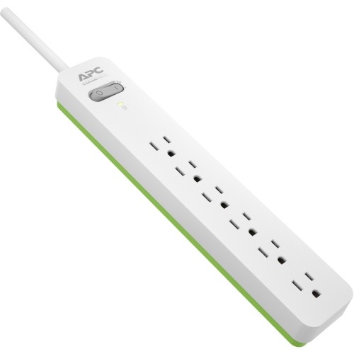 Apc Schneider PE66W Surge Protectors Essential Surgearrest Pe66w, 6 Outlets, 6 Foot Cord, 120v, White 593911658151