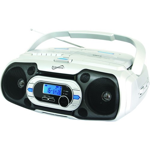 Supersonic SC-729BT Boomboxes Supersonic Portable Bluetooth Audio System - 1 X Disc Integrated - Silver Lcd - Cd-da, Mp3 - 108 Mhz Sc729bt 098379401801