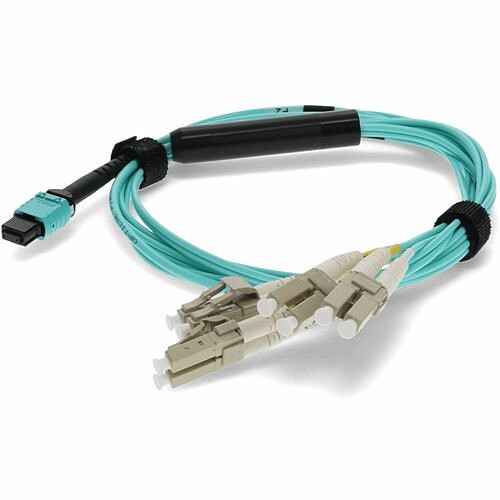 Addon ADD-MPO-4LC4M5OM4 Cables Addon 4m Mpo (female) To 8xlc (male) 8-strand Aqua Om4 Fiber Fanout Cable - 100% Compatible And Guar Addmpo4lc4m5om4 821455628218