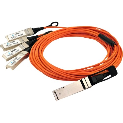 Axiom Memory AOC-Q-S-40G-10M-AX Cables Axiom 40gbase-aoc Qsfp+ To 4 Sfp+ Active Optical Cable Arista Compatible, 10m - 32.81 Ft Fiber Optic Aocqs40g10max 841280138140