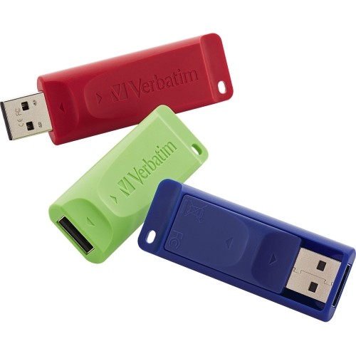 Verbatim 99122 Flash Drives 16gb Store 'n' Go Usb Flash Drive - 3pk - Red, Green, Blue 818242639922