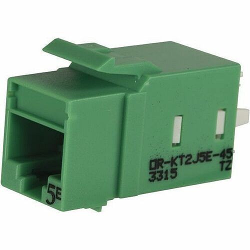 C2g KT2J5E-45 Cable Ends/Connectors Ortronics Category 5e Keystone Jack, Lacing Cap Termination, Green - 1 Pack - 1 X Rj-45 Keystone - F Kt2j5e45 662875698975