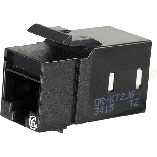 C2g KT2J6-00 Cable Ends/Connectors Ortronics Category 6 Keystone Jack, Lacing Cap Termination, Black - 1 Pack - 1 X 8-pin Rj-45 Keyston Kt2j600 662875697879