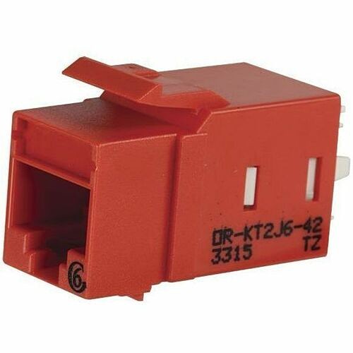 C2g KT2J6-42 Cable Ends/Connectors Ortronics Category 6 Keystone Jack, Lacing Cap Termination, Red - 1 Pack - 1 X Rj-45 Keystone - Fema Kt2j642 662875698715